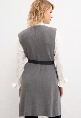 Kadın Gri Melanj Triko Hırka - 50211526004