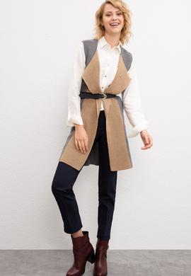 Kadın Gri Melanj Triko Hırka - 50211526004