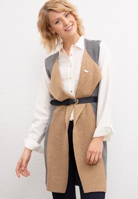 Kadın Gri Melanj Triko Hırka - 50211526004