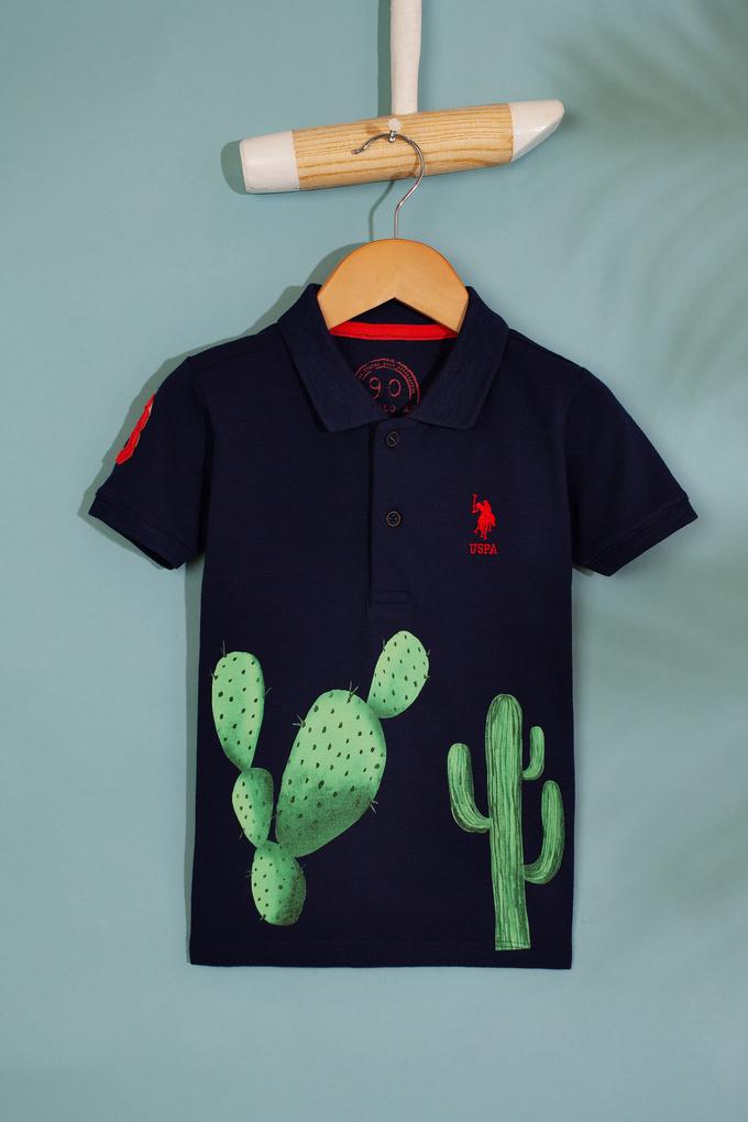 Çocuk Lacivert Bisiklet Yaka Tişört