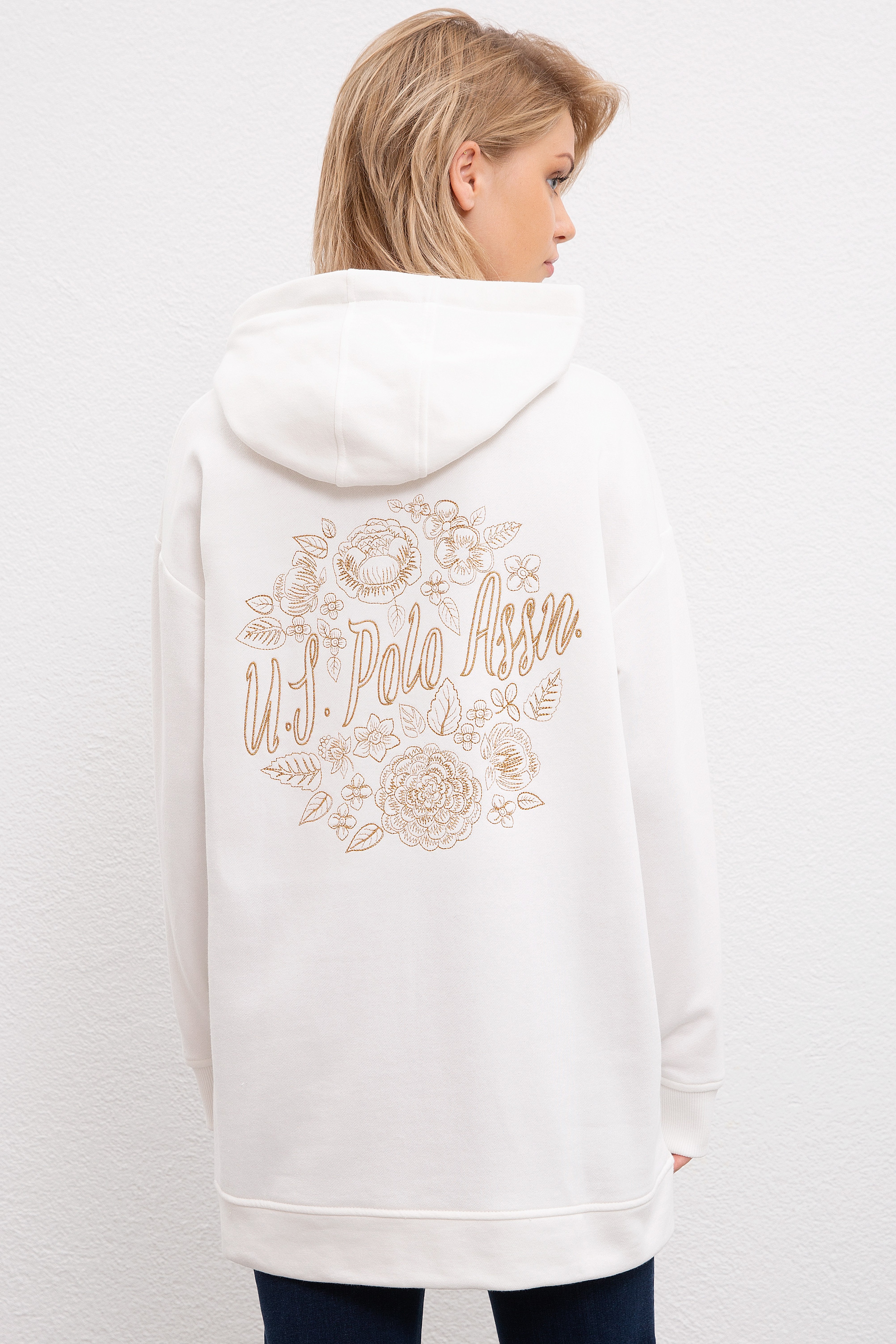 Kadın Beyaz Sweatshirt - Image 3