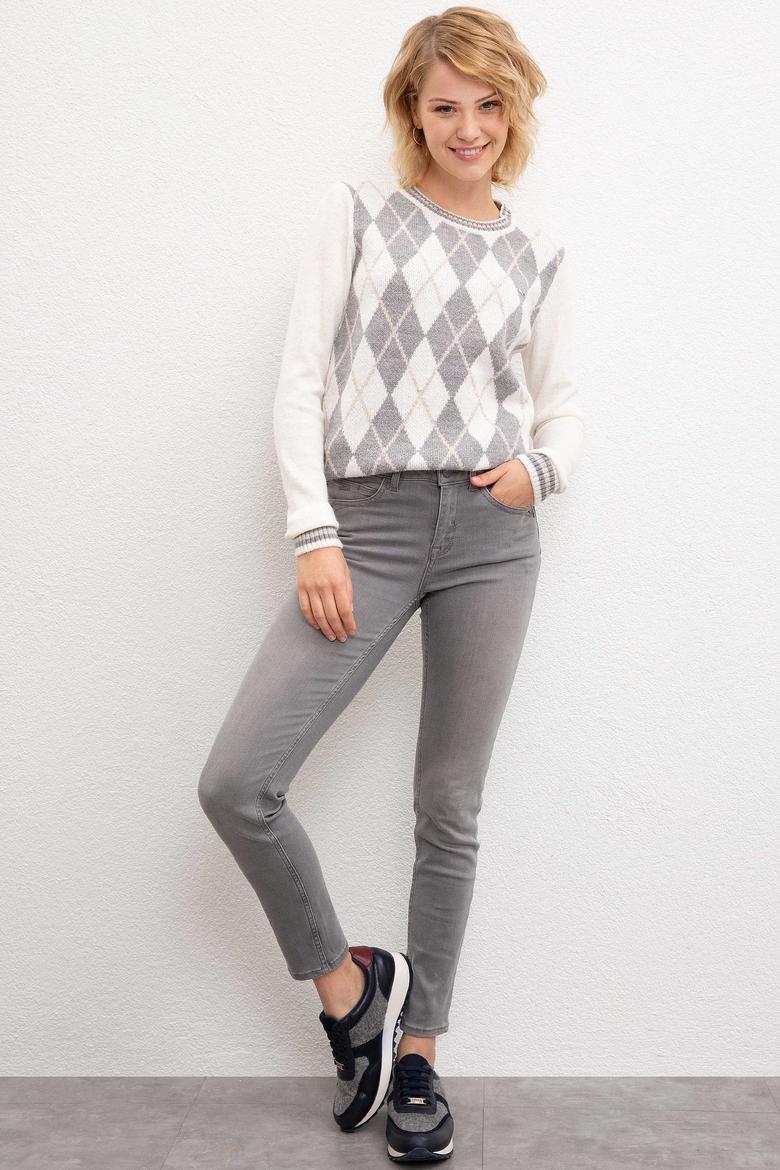 Kadın Gri Denim Pantolon