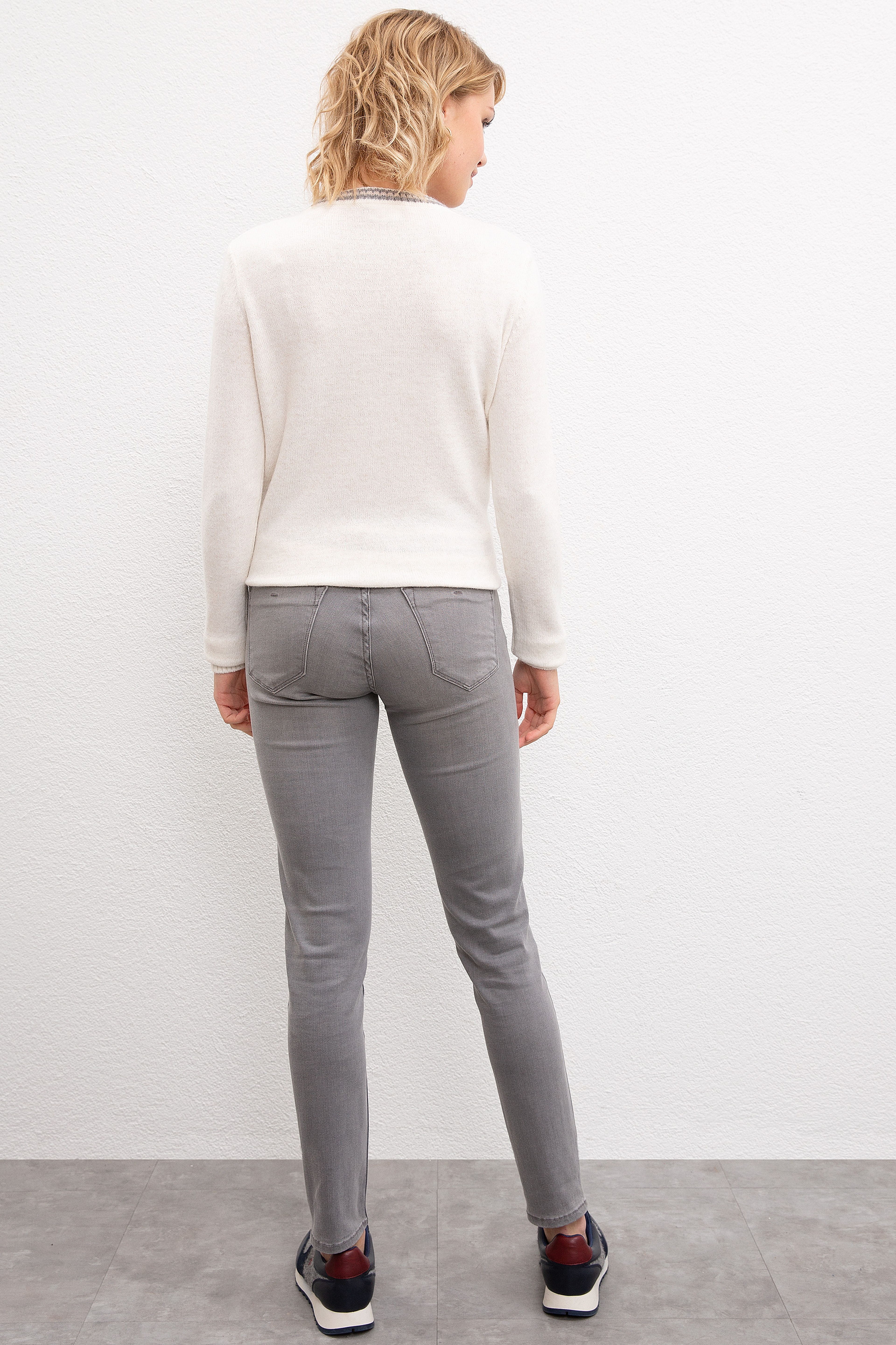 Kadın Gri Denim Pantolon - Image 3