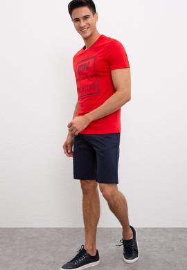 Erkek Lacivert Dokuma Şort - 50220991016