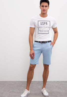 Erkek Açık İndigo Dokuma Şort - 50220991036