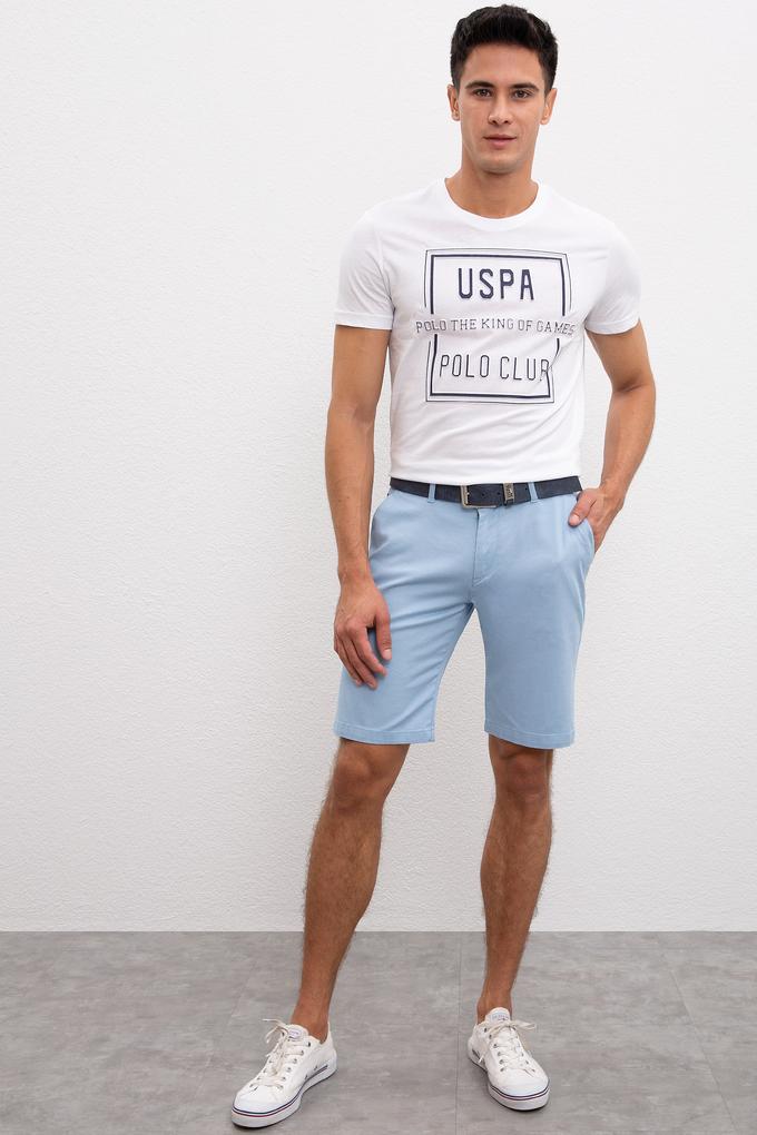 Erkek Açık İndigo Dokuma Şort
