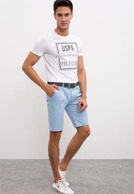 Erkek Açık İndigo Dokuma Şort - 50220991036