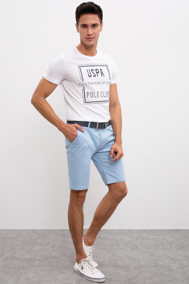 Erkek Açık İndigo Dokuma Şort - 50220991036