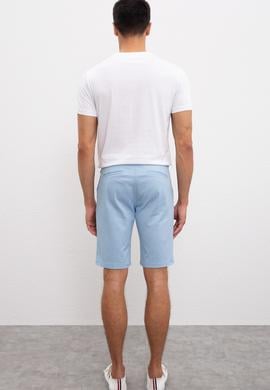 Erkek Açık İndigo Dokuma Şort - 50220991036