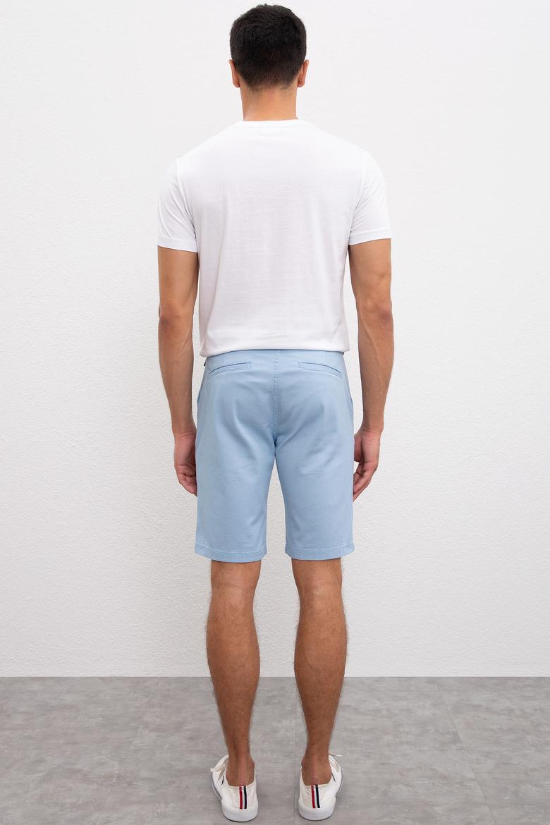 Erkek Açık İndigo Dokuma Şort - 50220991036