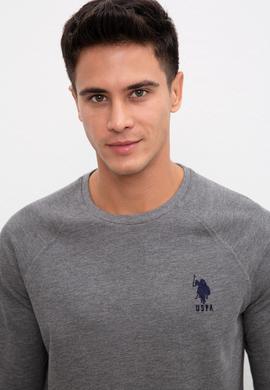 Erkek Antrasit Melanj Bisiklet Yaka Sweatshirt Basic - 50207317036