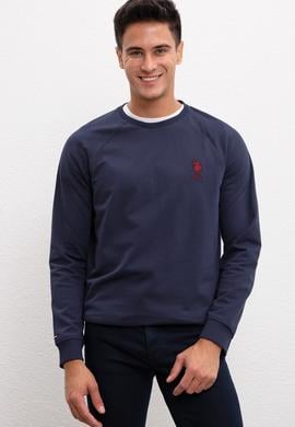 Erkek Lacivert Bisiklet Yaka Sweatshirt Basic - 50207317026