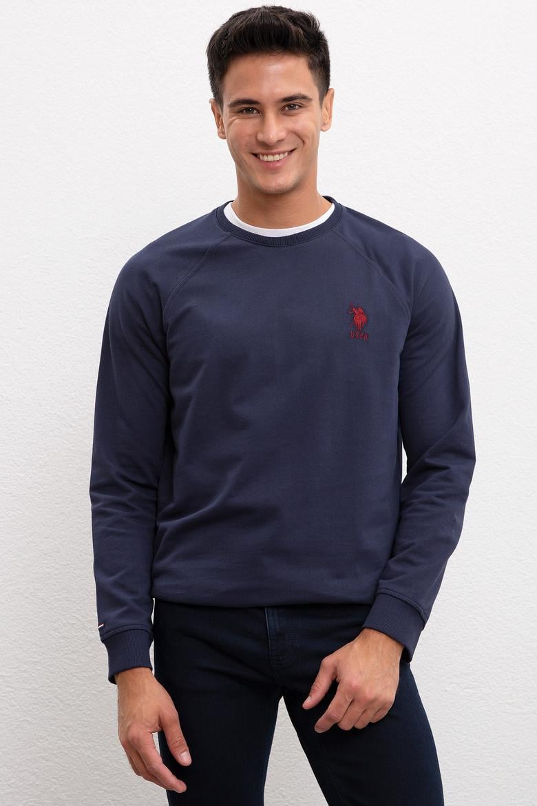 Erkek Lacivert Bisiklet Yaka Sweatshirt Basic - 50207317026