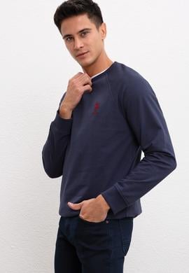 Erkek Lacivert Bisiklet Yaka Sweatshirt Basic - 50207317026