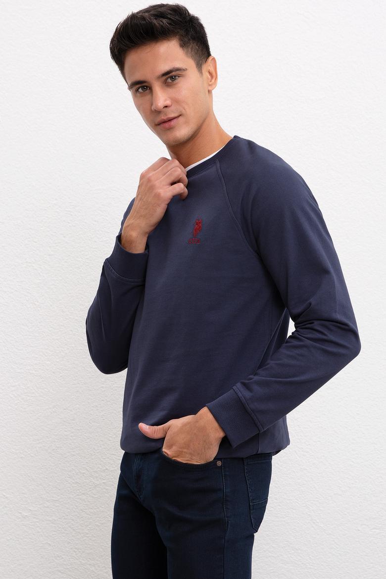 Erkek Lacivert Bisiklet Yaka Sweatshirt Basic - 50207317026