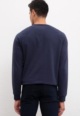 Erkek Lacivert Bisiklet Yaka Sweatshirt Basic - 50207317026