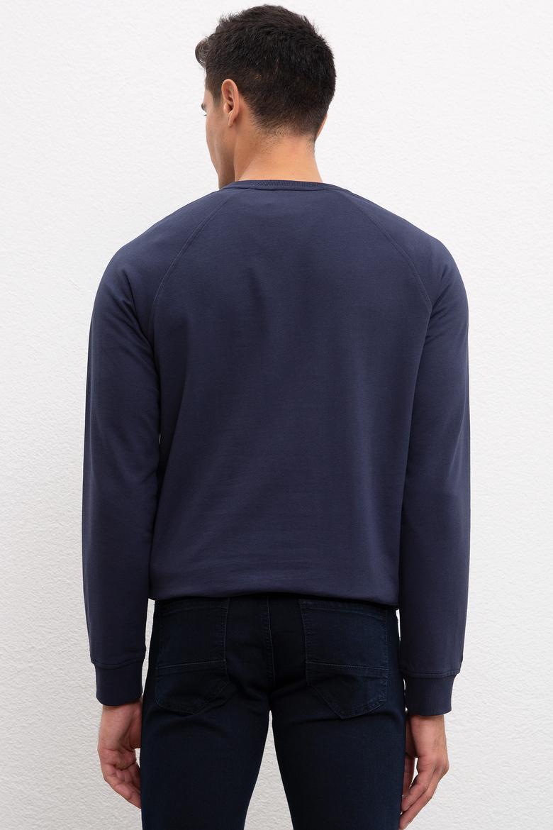 Erkek Lacivert Bisiklet Yaka Sweatshirt Basic - 50207317026