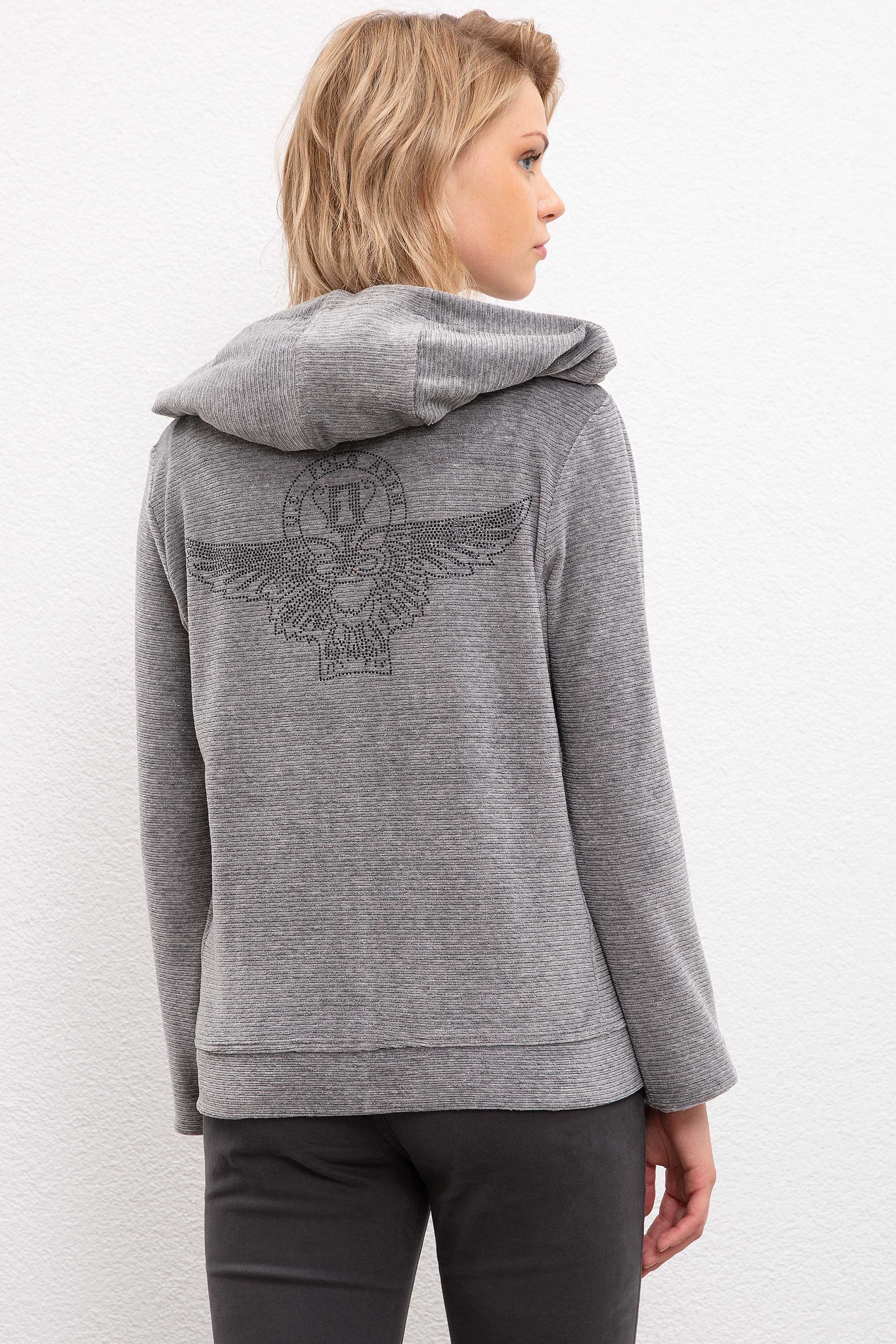 Kadın Gri Sweatshirt - Image 3