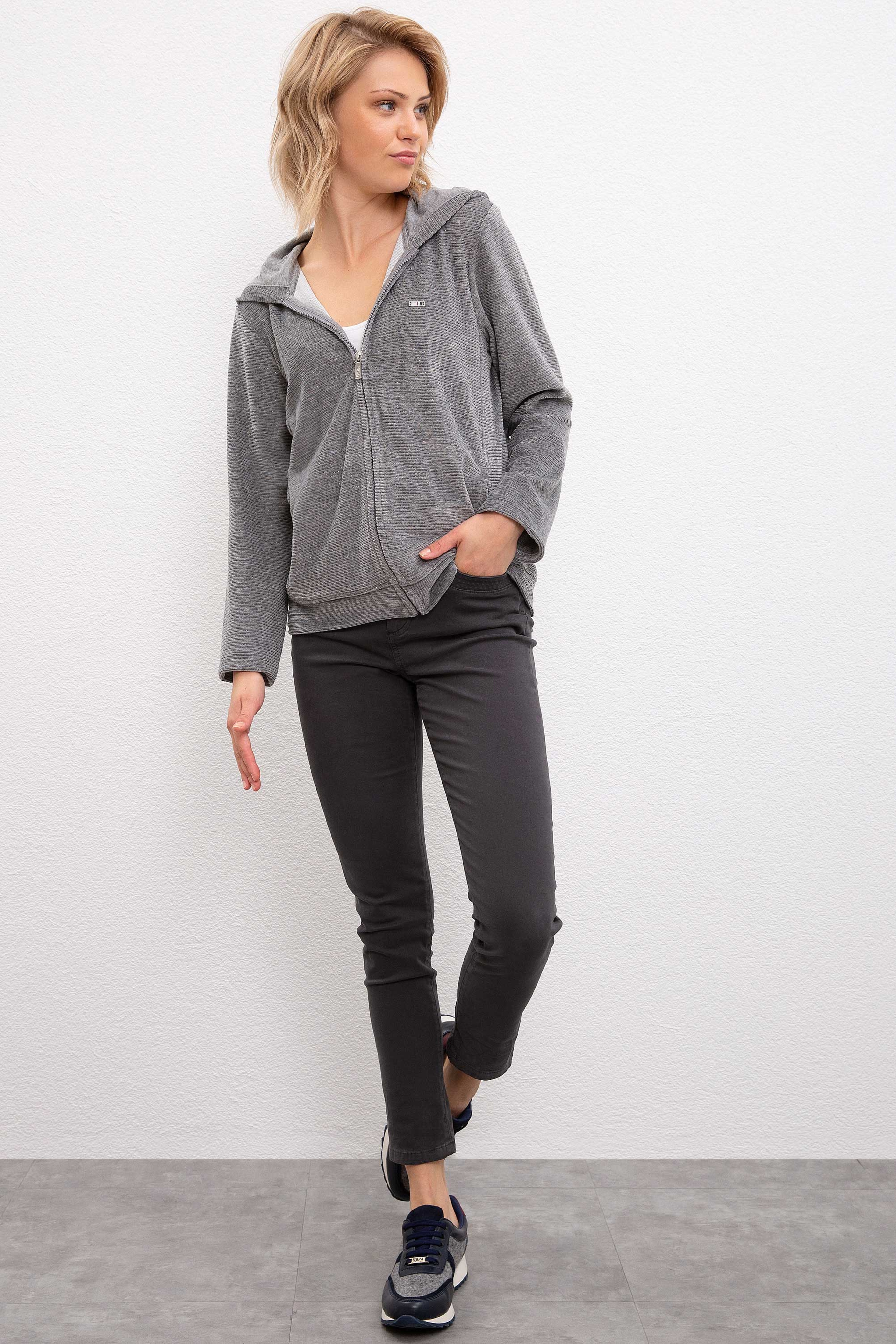 Kadın Gri Sweatshirt - Image 4