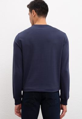 Erkek Lacivert Bisiklet Yaka Sweatshirt Basic - 50207332029