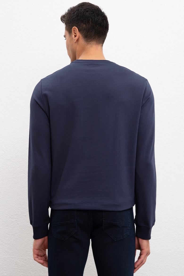 Erkek Lacivert Bisiklet Yaka Sweatshirt Basic - 50207332029