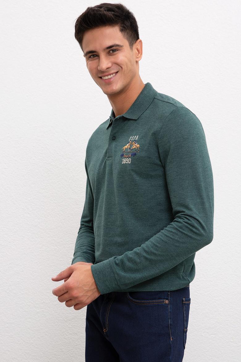 Erkek Koyu Yeşil Polo Yaka Sweatshirt - 50208642018