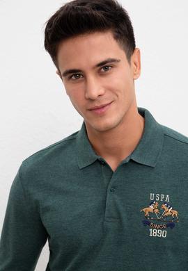 Erkek Koyu Yeşil Polo Yaka Sweatshirt - 50208642018