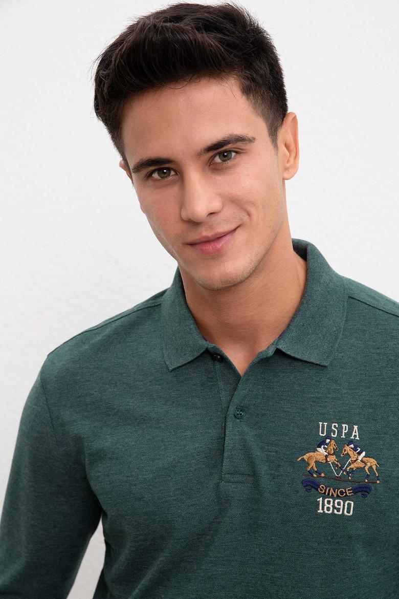 Erkek Koyu Yeşil Polo Yaka Sweatshirt - 50208642018