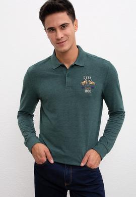 Erkek Koyu Yeşil Polo Yaka Sweatshirt - 50208642018