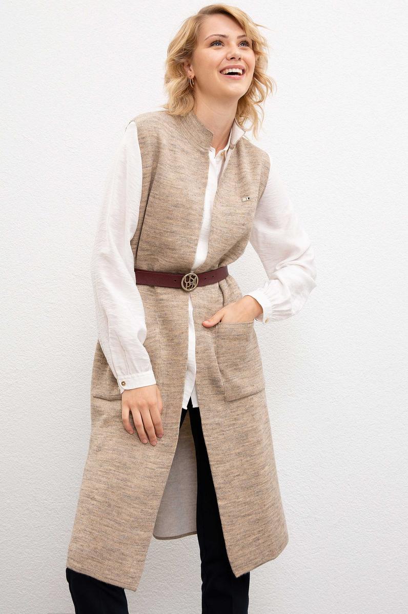 Kadın Kahverengi Triko Hırka