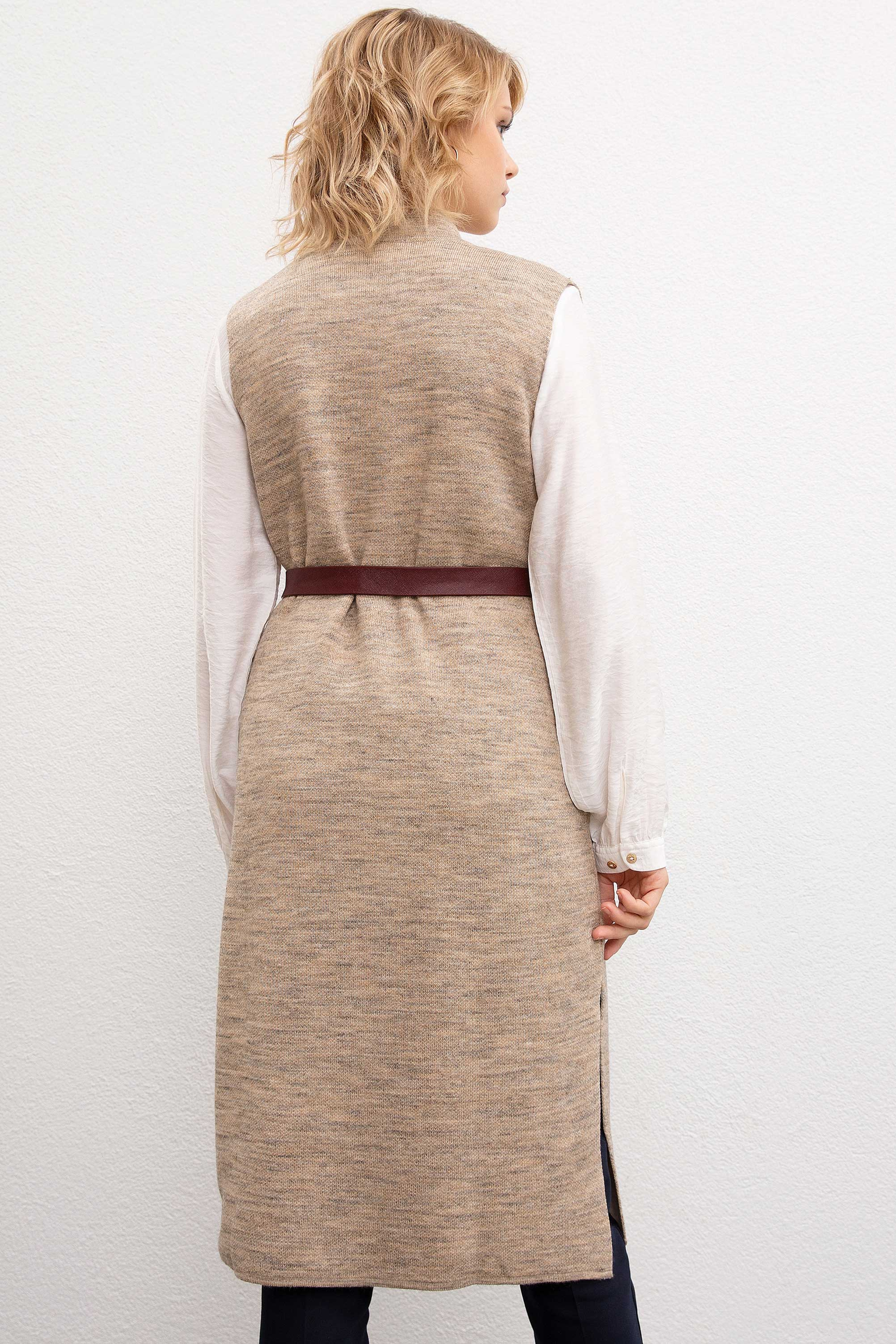 Kadın Kahverengi Triko Hırka