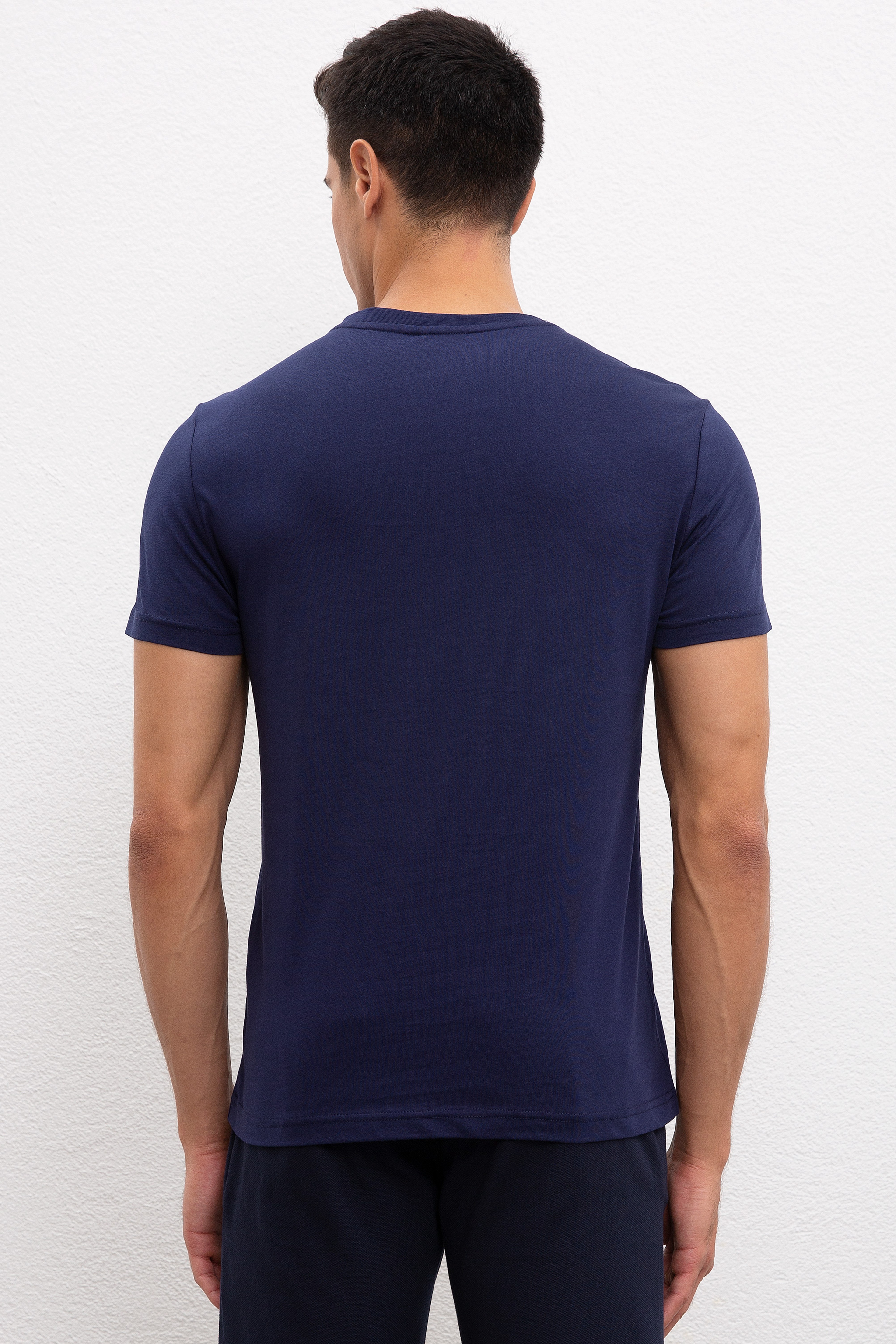 Erkek Lacivert T-shirt - Image 3