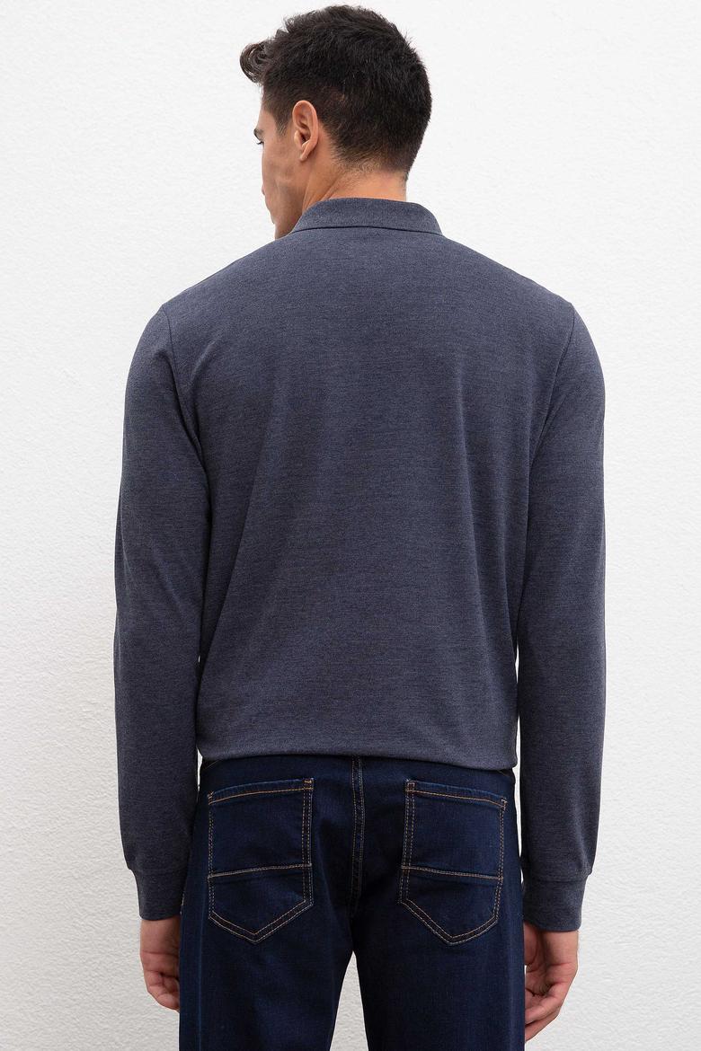 Erkek Lacivert Polo Yaka Sweatshirt - 50208642001