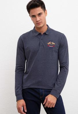 Erkek Lacivert Polo Yaka Sweatshirt - 50208642001