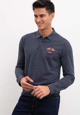 Erkek Lacivert Polo Yaka Sweatshirt - 50208642001