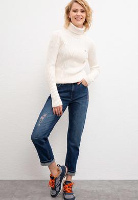 Kadın Mavi Denim Pantolon - 50209488005