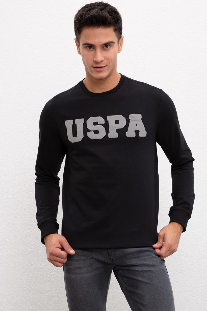 Erkek Siyah Bisiklet Yaka Sweatshirt Basic