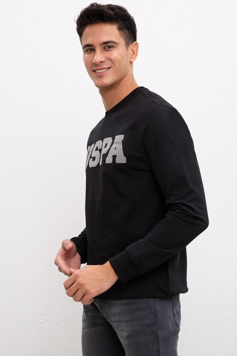 Erkek Siyah Bisiklet Yaka Sweatshirt Basic - 50207332049