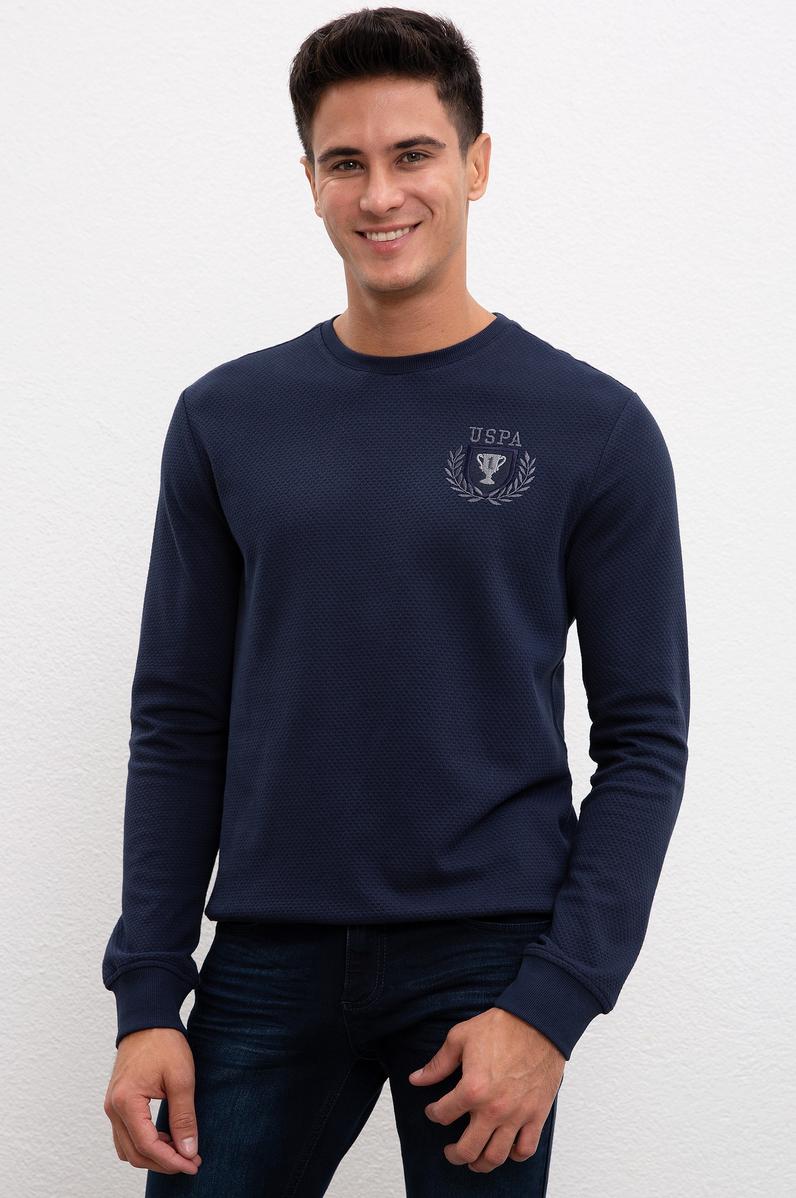 Erkek Lacivert Bisiklet Yaka Sweatshirt