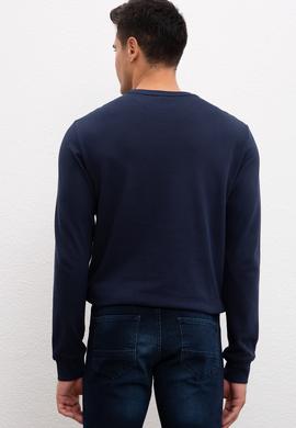 Erkek Lacivert Bisiklet Yaka Sweatshirt - 50207617006