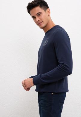 Erkek Lacivert Bisiklet Yaka Sweatshirt - 50207617006