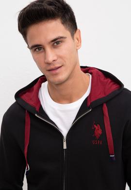 Erkek Siyah Kapüşonlu Fermuarlı Sweatshirt - 50207316007