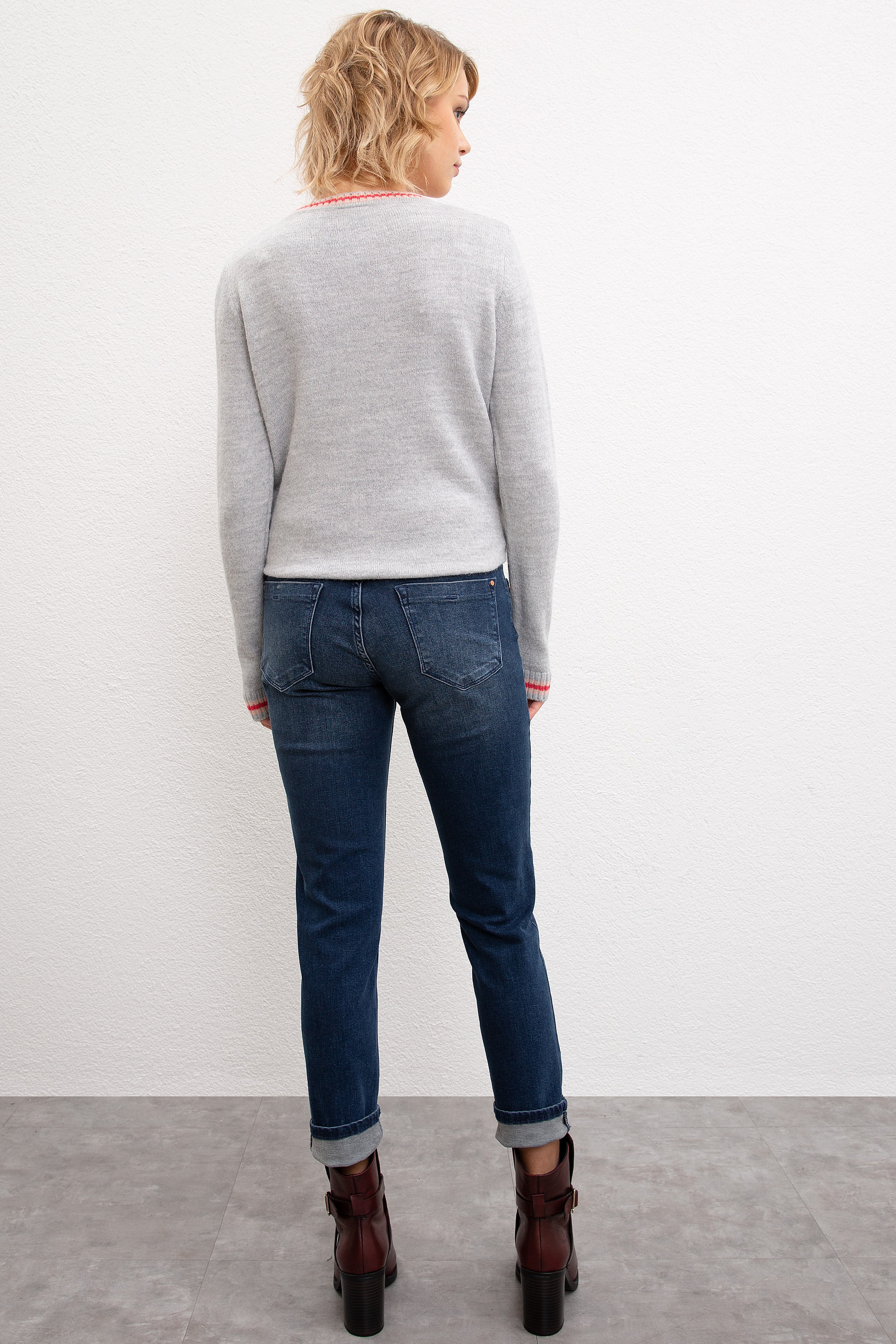 Kadın Mavi Denim Pantolon - Image 3