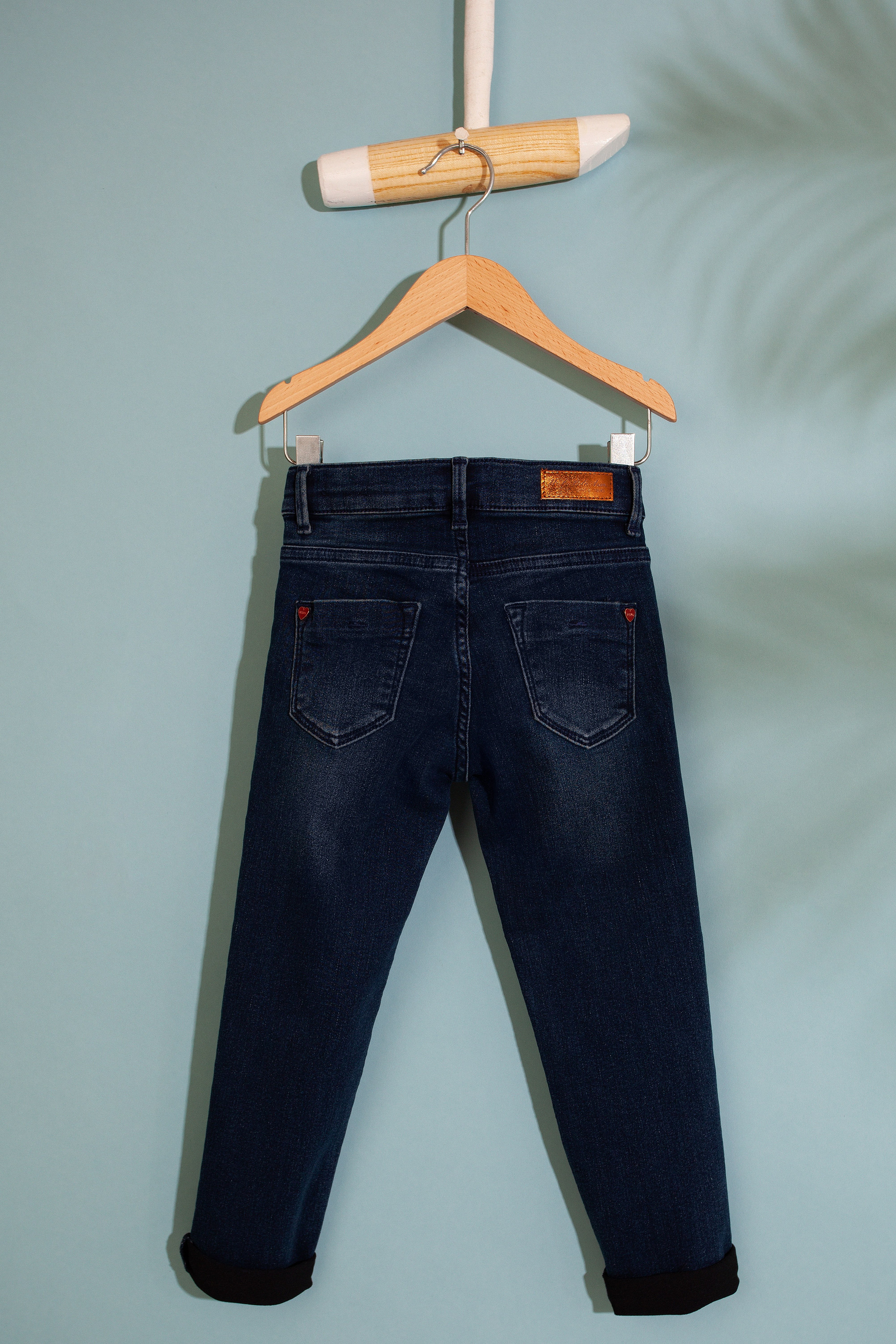 Kız Çocuk Mavi Denim Pantolon - Image 2