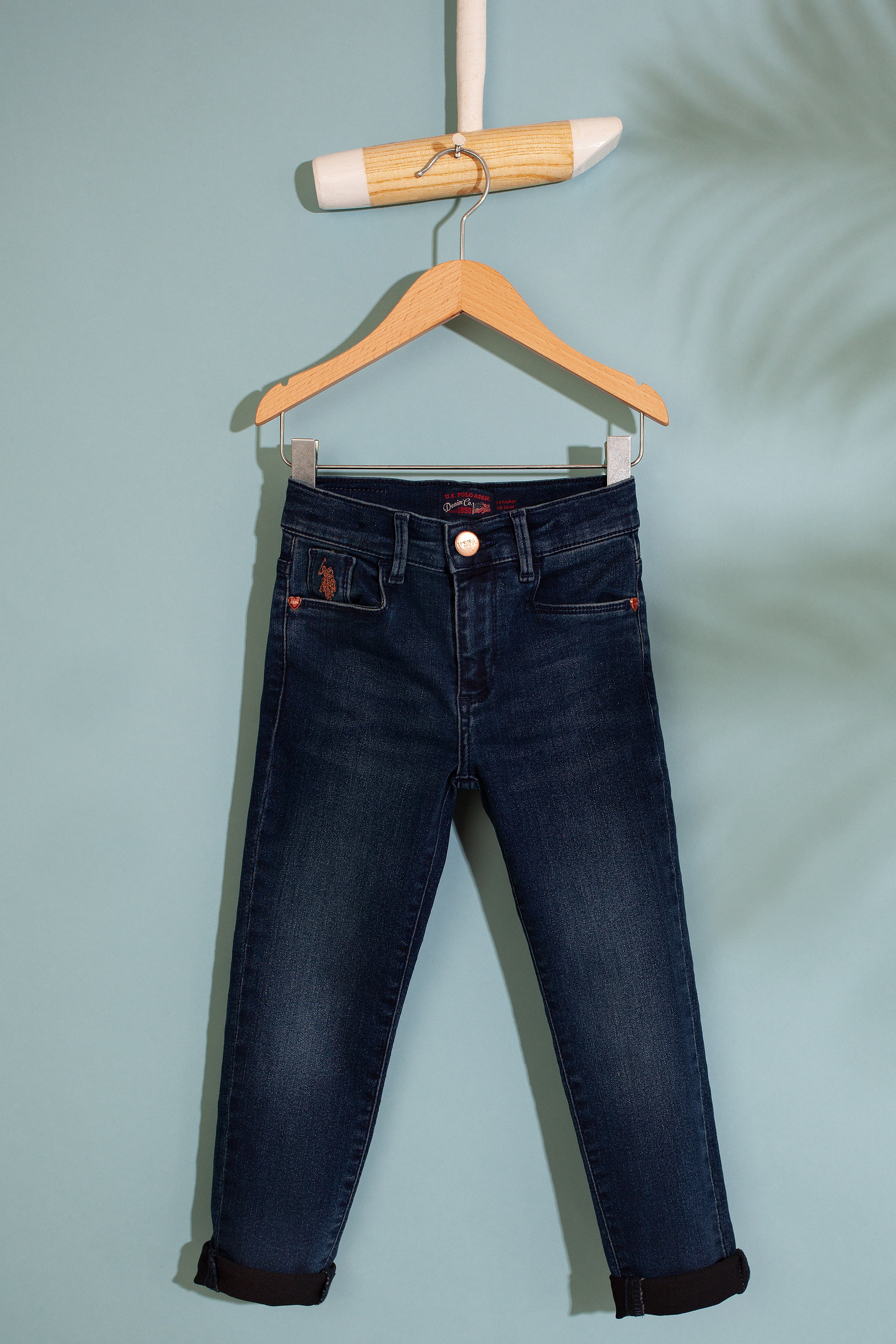 Kız Çocuk Mavi Denim Pantolon - Image 1