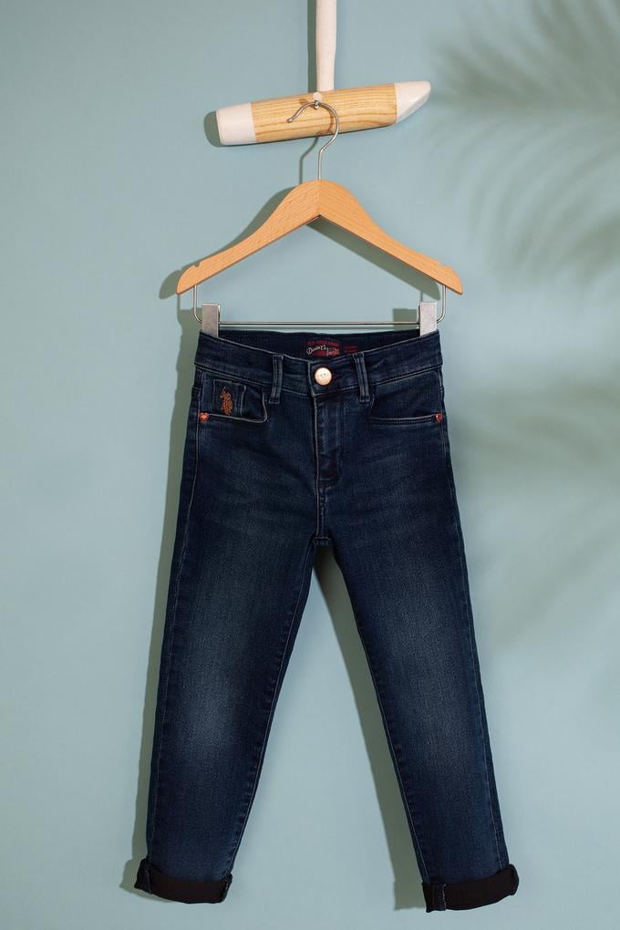 Kız Çocuk Mavi Denim Pantolon