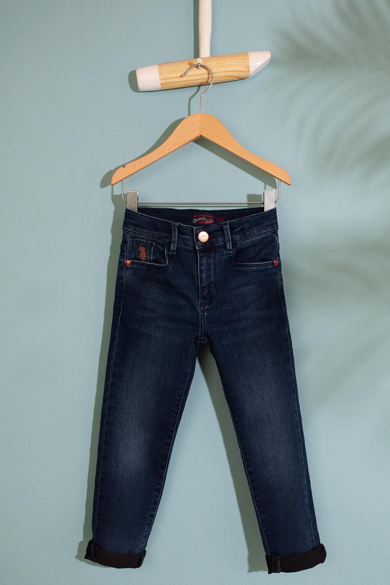 Kız Çocuk Mavi Denim Pantolon
