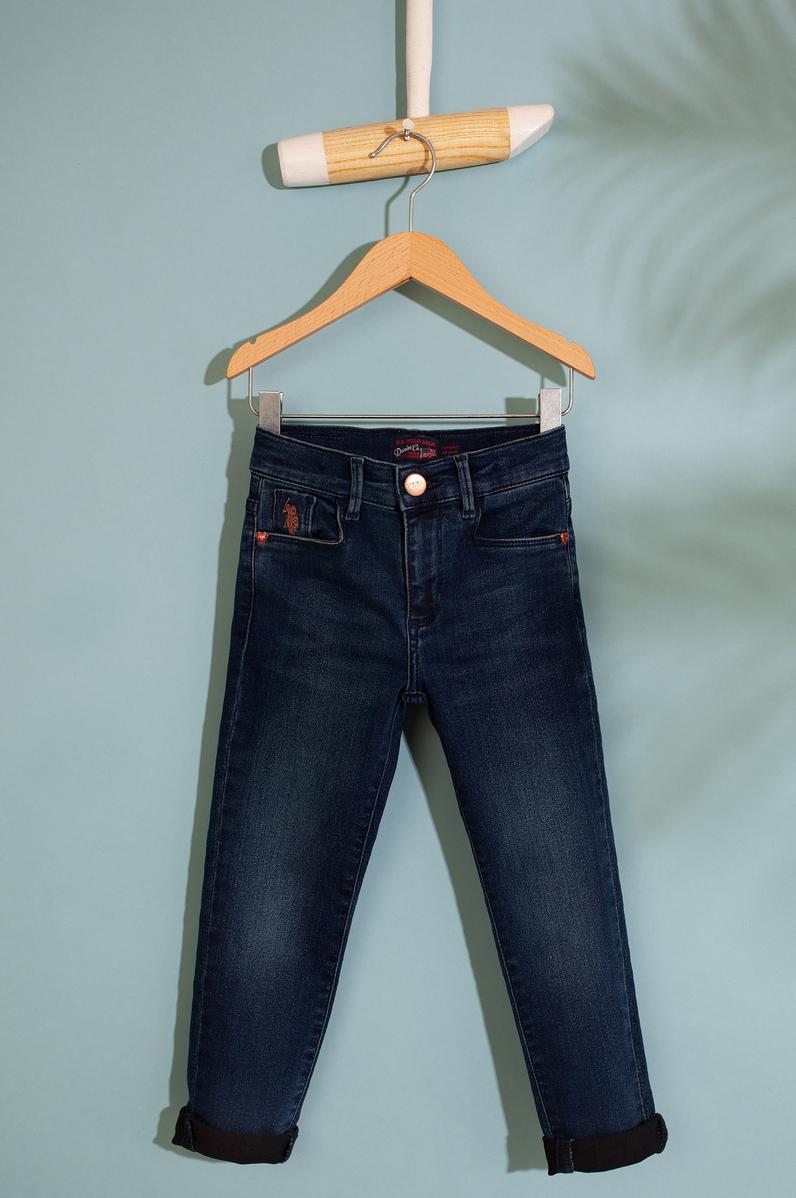 Kız Çocuk Mavi Denim Pantolon