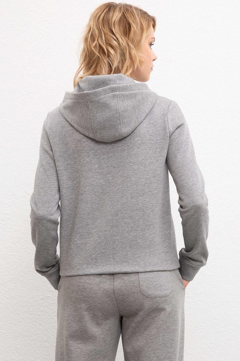 Kadın Gri Melanj Basic Sweatshirt - 50216083054