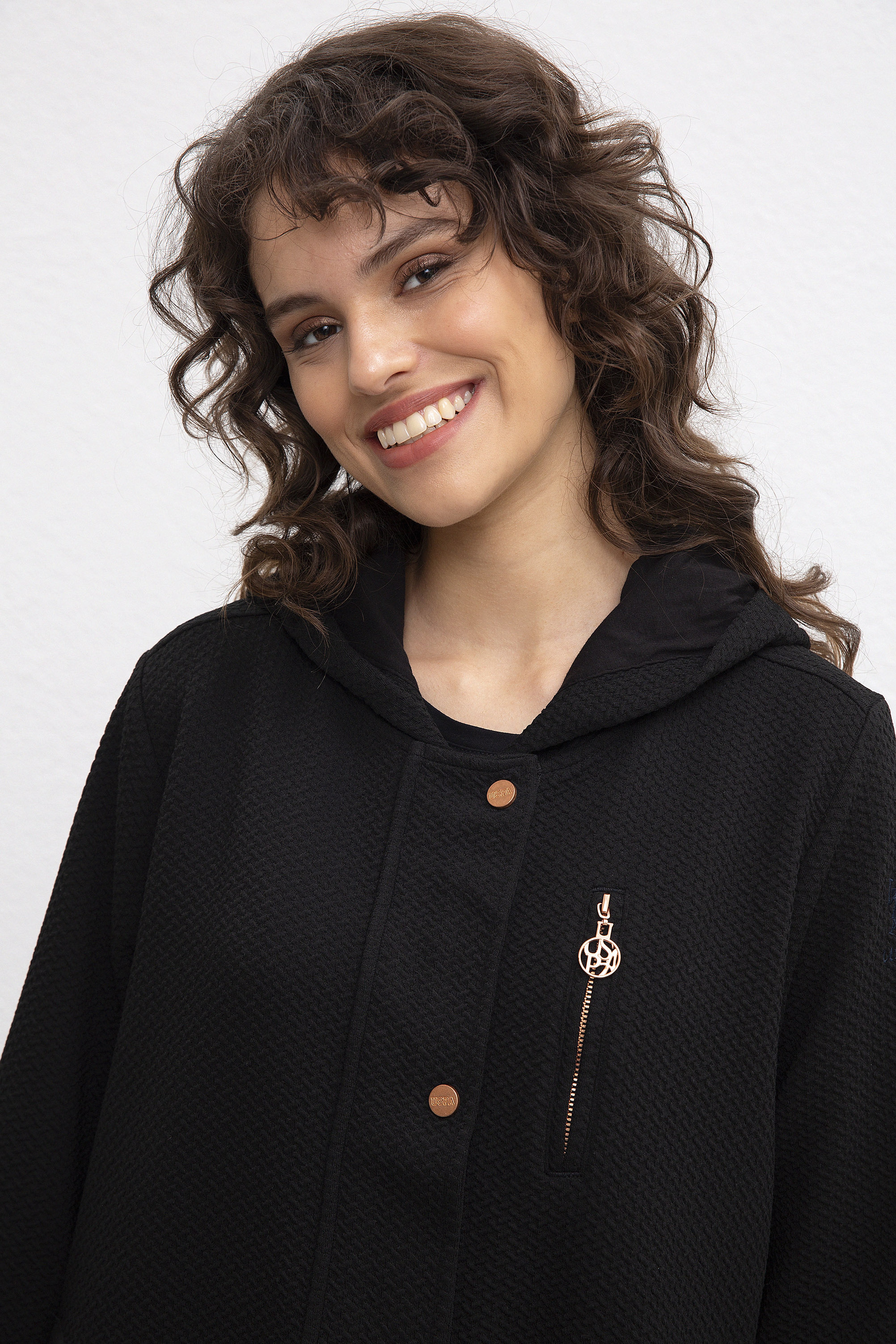 Kadın Siyah Sweatshirt - Image 2